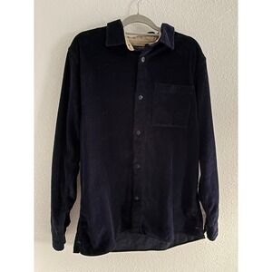 Banana Republic Shirt Mens Large Tall Blue Organic‎ Corduroy Chore Western Ranch